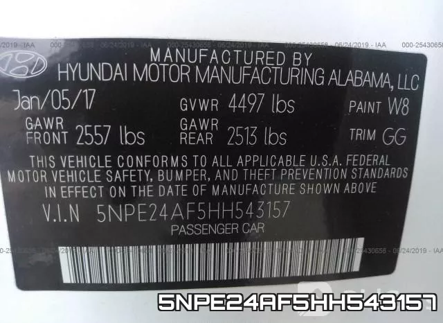 5NPE24AF5HH543157 фото 10