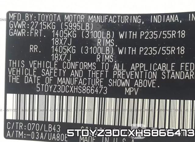 5TDYZ3DCXHS866473 фото 10