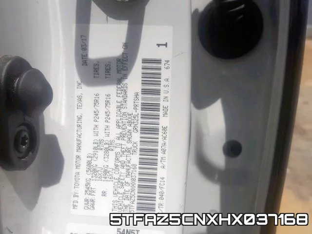 5TFAZ5CNXHX037168 фото 2