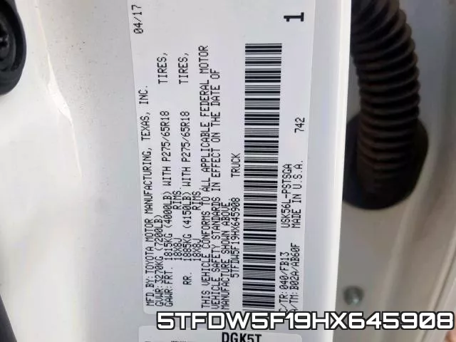 5TFDW5F19HX645908 фото 2