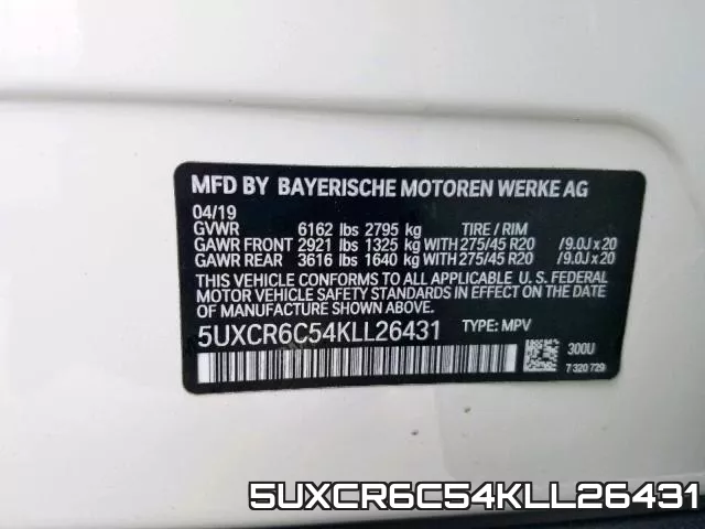 5UXCR6C54KLL26431 фото 2