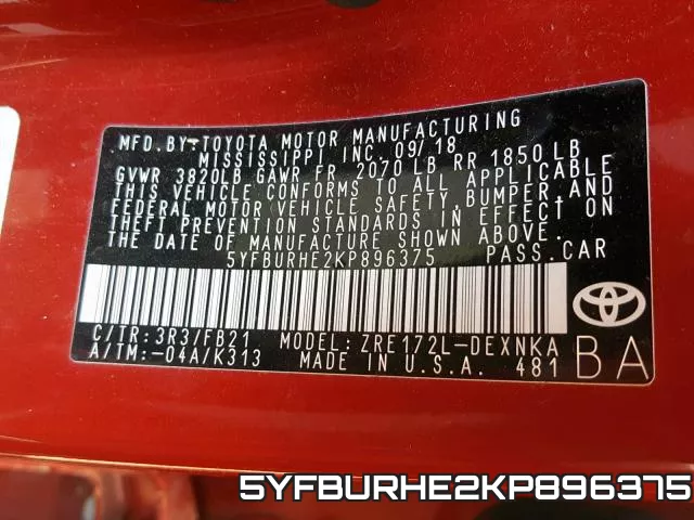 5YFBURHE2KP896375 фото 2