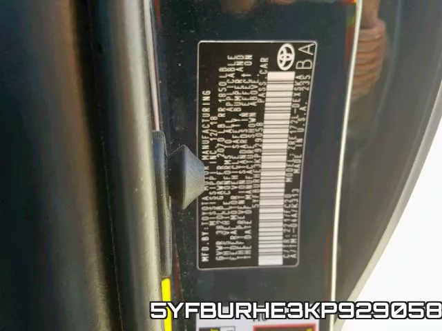 5YFBURHE3KP929058 фото 2