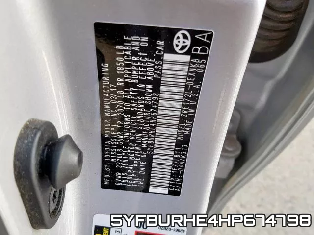 5YFBURHE4HP674798 фото 2