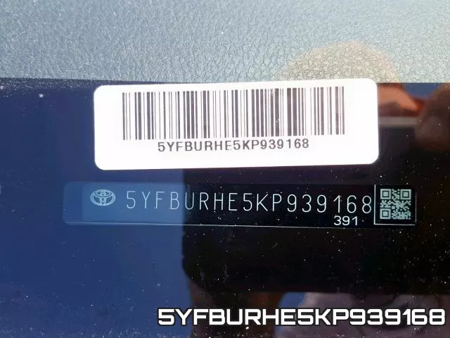 5YFBURHE5KP939168 фото 2