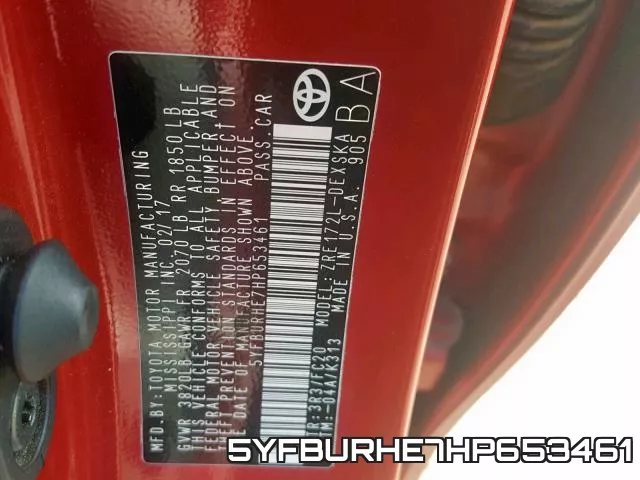 5YFBURHE7HP653461 фото 2