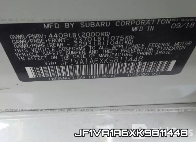 JF1VA1A6XK9811448 фото 10
