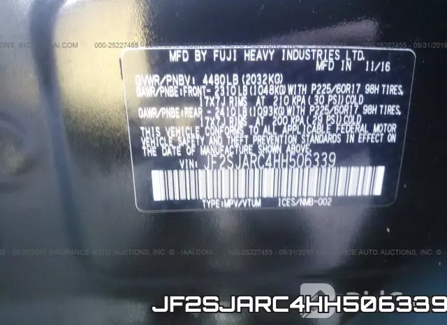 JF2SJARC4HH506339 фото 10