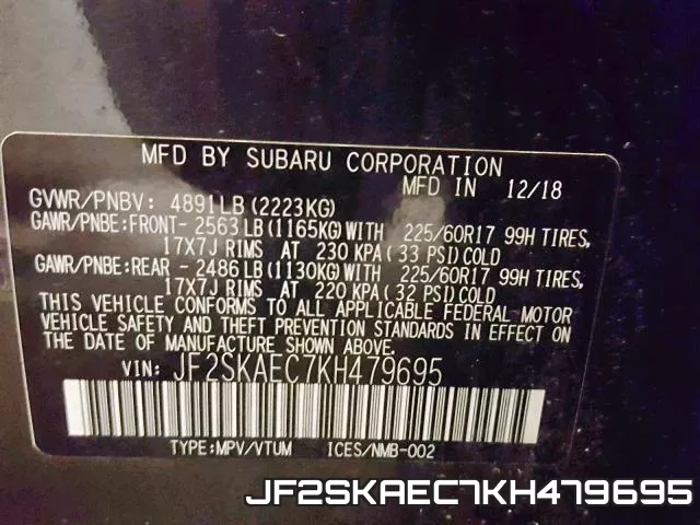 JF2SKAEC7KH479695 фото 2