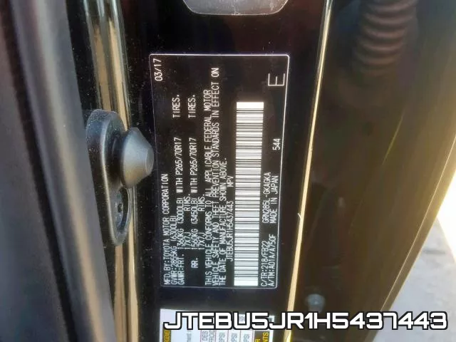 JTEBU5JR1H5437443 фото 2