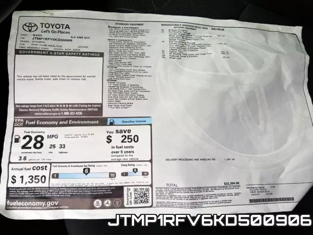 JTMP1RFV6KD500906 фото 2