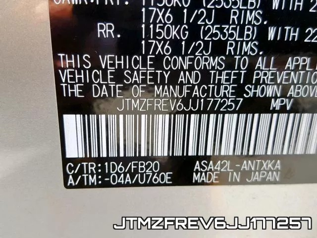 JTMZFREV6JJ177257 фото 2