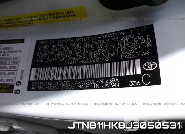 JTNB11HK8J3050531 фото 10