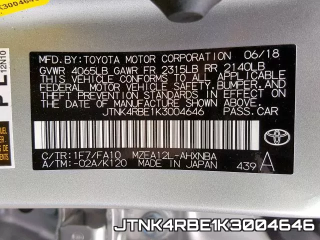 JTNK4RBE1K3004646 фото 2