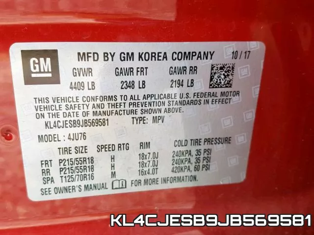 KL4CJESB9JB569581 фото 2