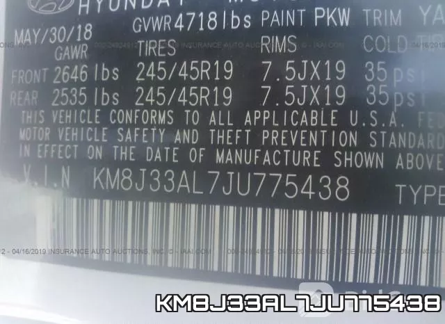 KM8J33AL7JU775438 фото 10
