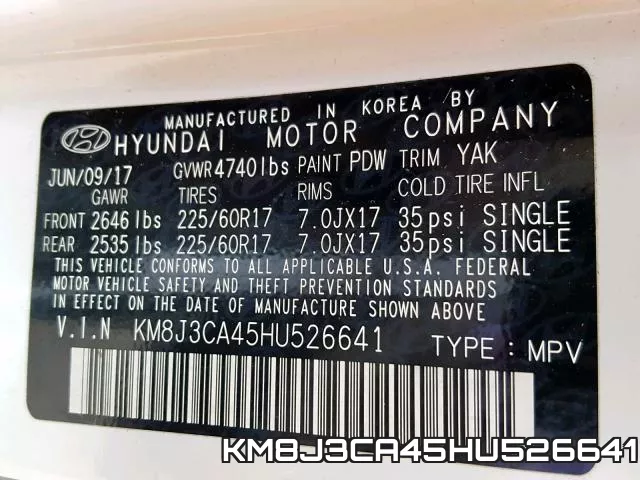 KM8J3CA45HU526641 фото 2