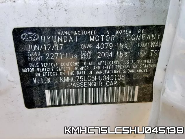 KMHC75LC5HU045138 фото 2