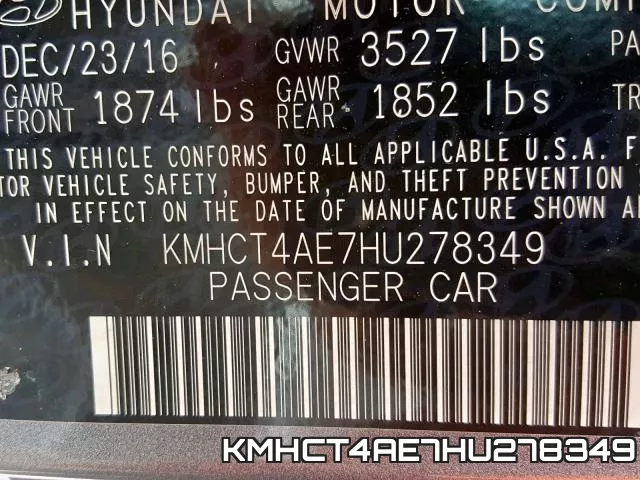 KMHCT4AE7HU278349 фото 2