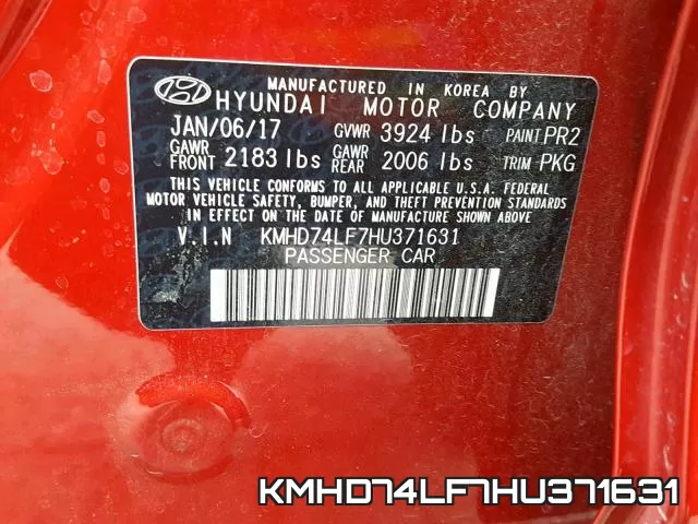 KMHD74LF7HU371631 фото 2