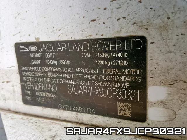 SAJAR4FX9JCP30321 фото 2