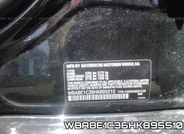 WBA8E1C36HK895510 фото 10