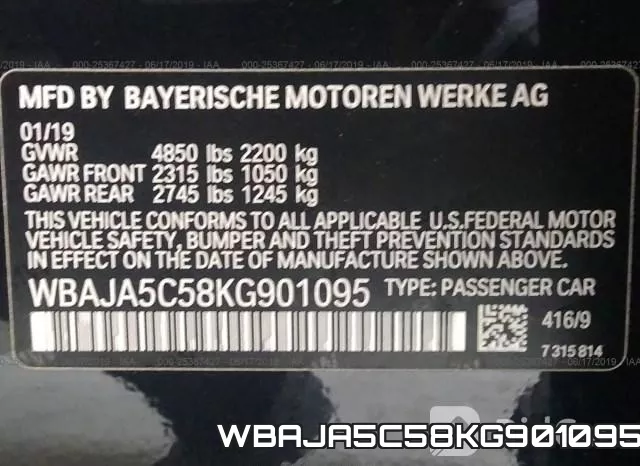 WBAJA5C58KG901095 фото 10