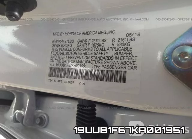 19UUB1F67KA001951 фото 10