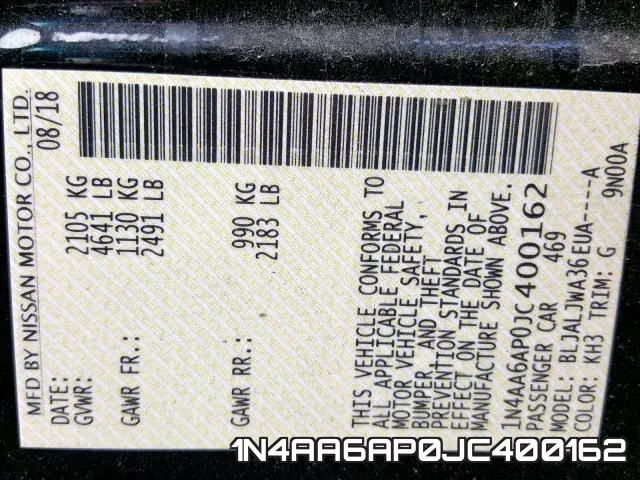 1N4AA6AP0JC400162 фото 2