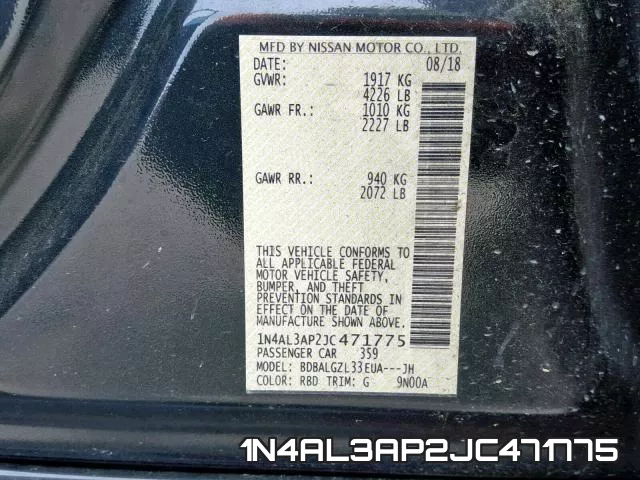 1N4AL3AP2JC471775 фото 2