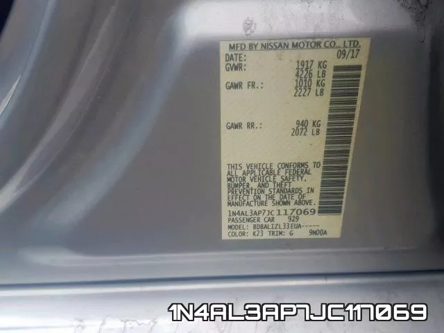 1N4AL3AP7JC117069 фото 2