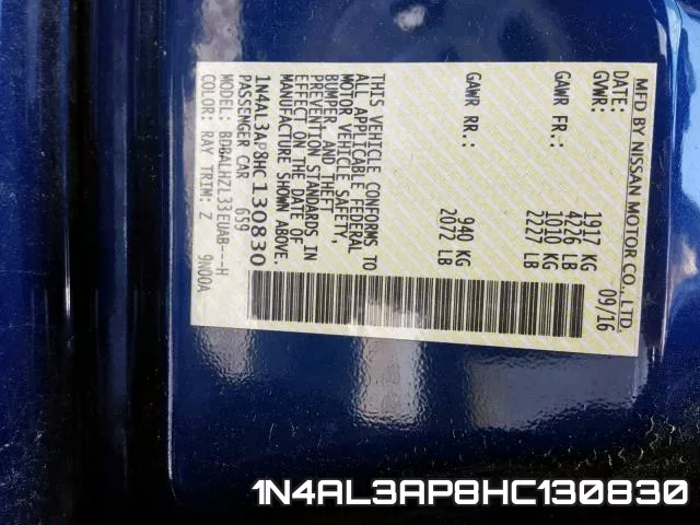 1N4AL3AP8HC130830 фото 2