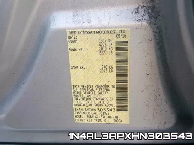 1N4AL3APXHN303543 фото 2