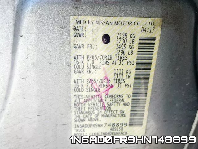 1N6AD0FR9HN748899 фото 2
