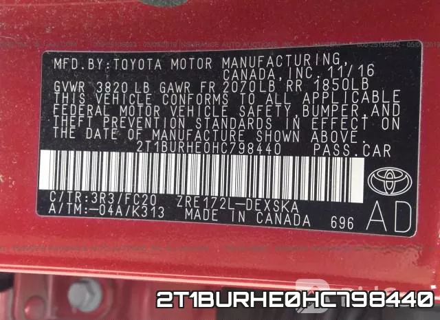 2T1BURHE0HC798440 фото 9