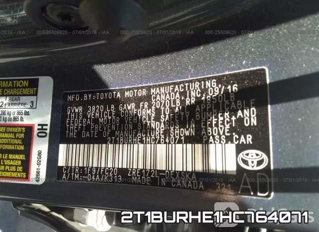 2T1BURHE1HC764071 фото 10