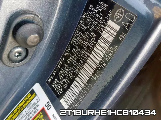 2T1BURHE1HC810434 фото 2