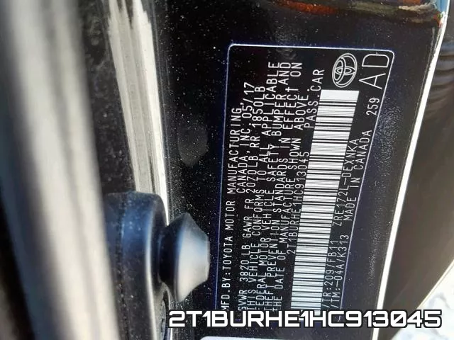 2T1BURHE1HC913045 фото 2