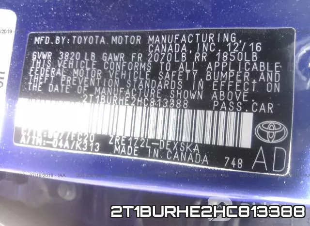 2T1BURHE2HC813388 фото 10