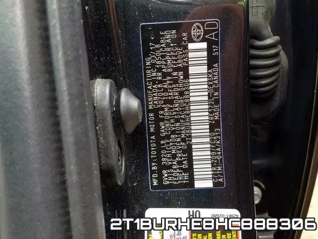2T1BURHE8HC888306 фото 2