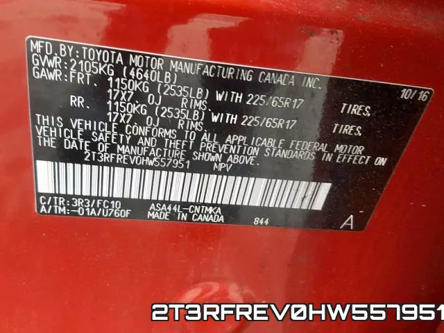 2T3RFREV0HW557951 фото 2