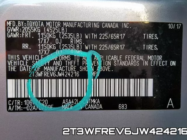 2T3WFREV6JW424216 фото 2