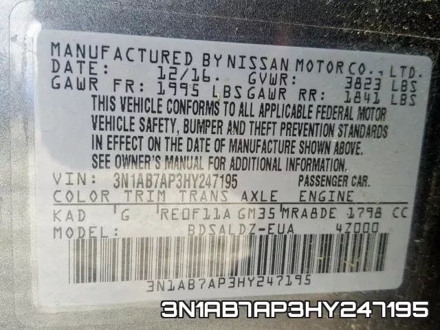 3N1AB7AP3HY247195 фото 2