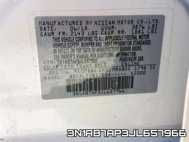 3N1AB7AP3JL657966 фото 2