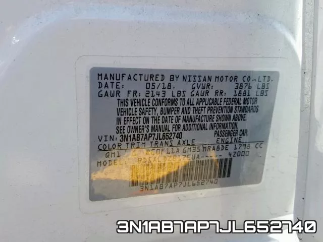 3N1AB7AP7JL652740 фото 2