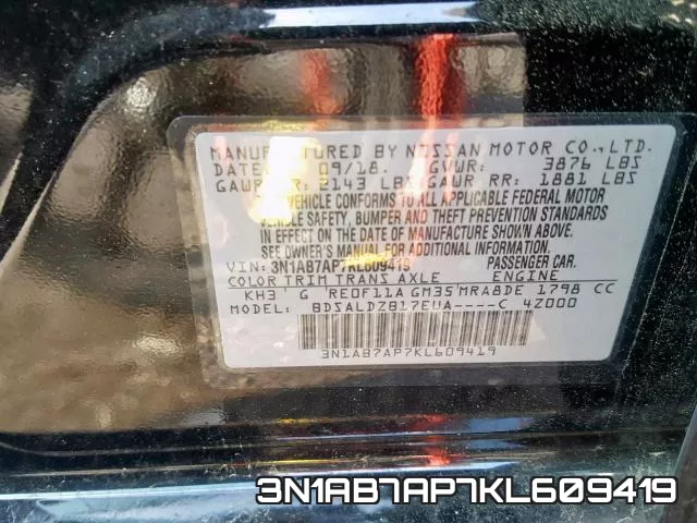 3N1AB7AP7KL609419 фото 2