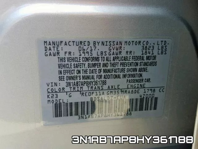 3N1AB7AP8HY361788 фото 2