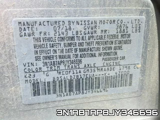 3N1AB7AP8JY346696 фото 2