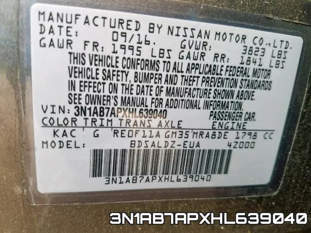 3N1AB7APXHL639040 фото 2