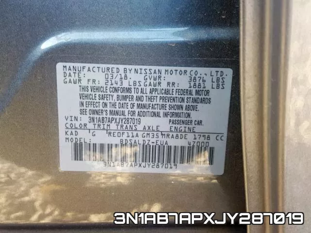 3N1AB7APXJY287019 фото 2